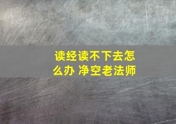 读经读不下去怎么办 净空老法师